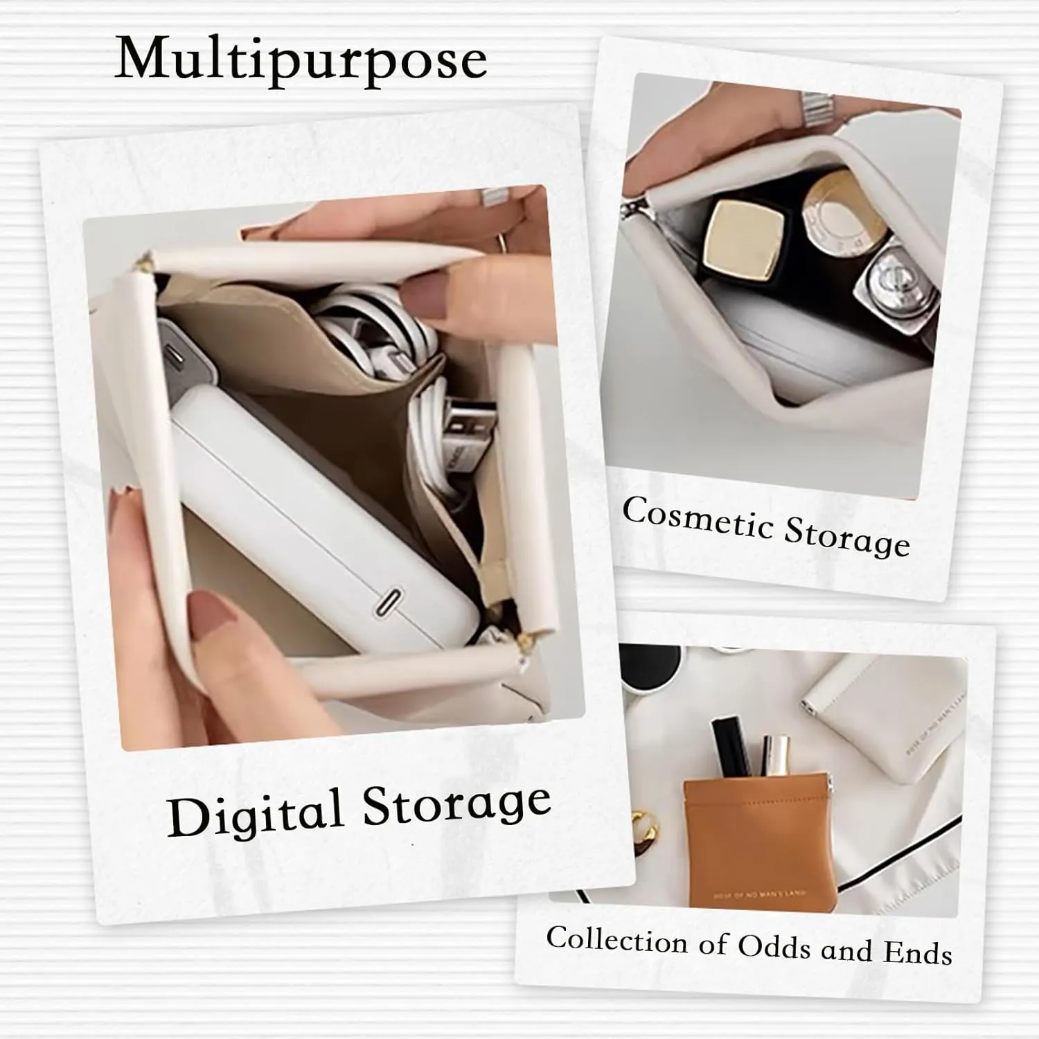 2 PCS Small Makeup Bag for Purse Portable Cosmetic Bags Mini Travel Essentials Coin Purse Lipstick Cosmetic Accessories Organizer Small Travel Kit Storage Pouch Black