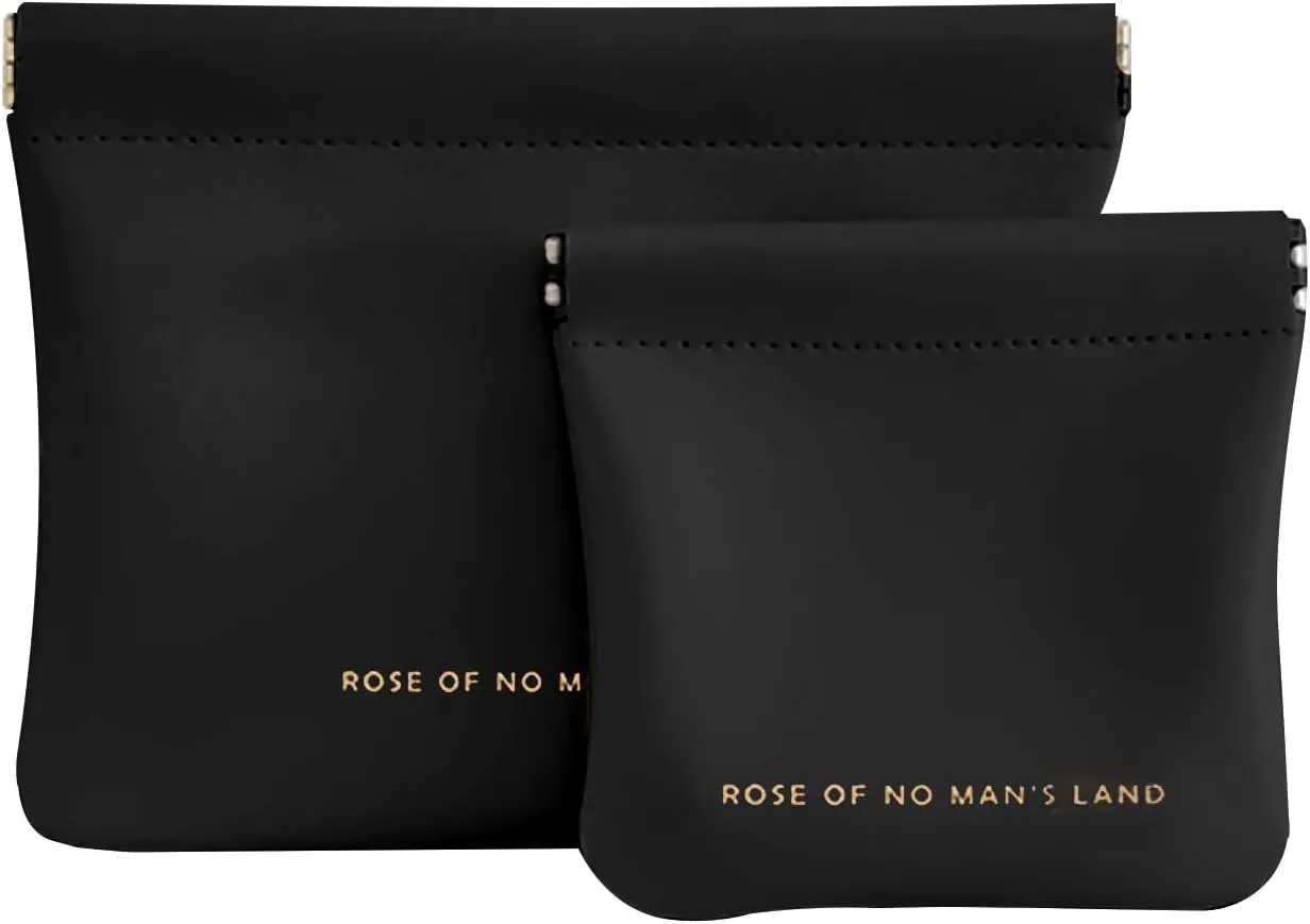 2 PCS Small Makeup Bag for Purse Portable Cosmetic Bags Mini Travel Essentials Coin Purse Lipstick Cosmetic Accessories Organizer Small Travel Kit Storage Pouch Black