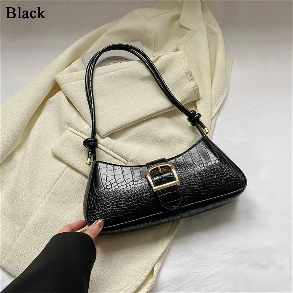 Amozae-Women Stylish PU Leather Sling Bag Solid Color Shoulder Bag Underarm Bag Fashionable Portable Large Capacity Handbag