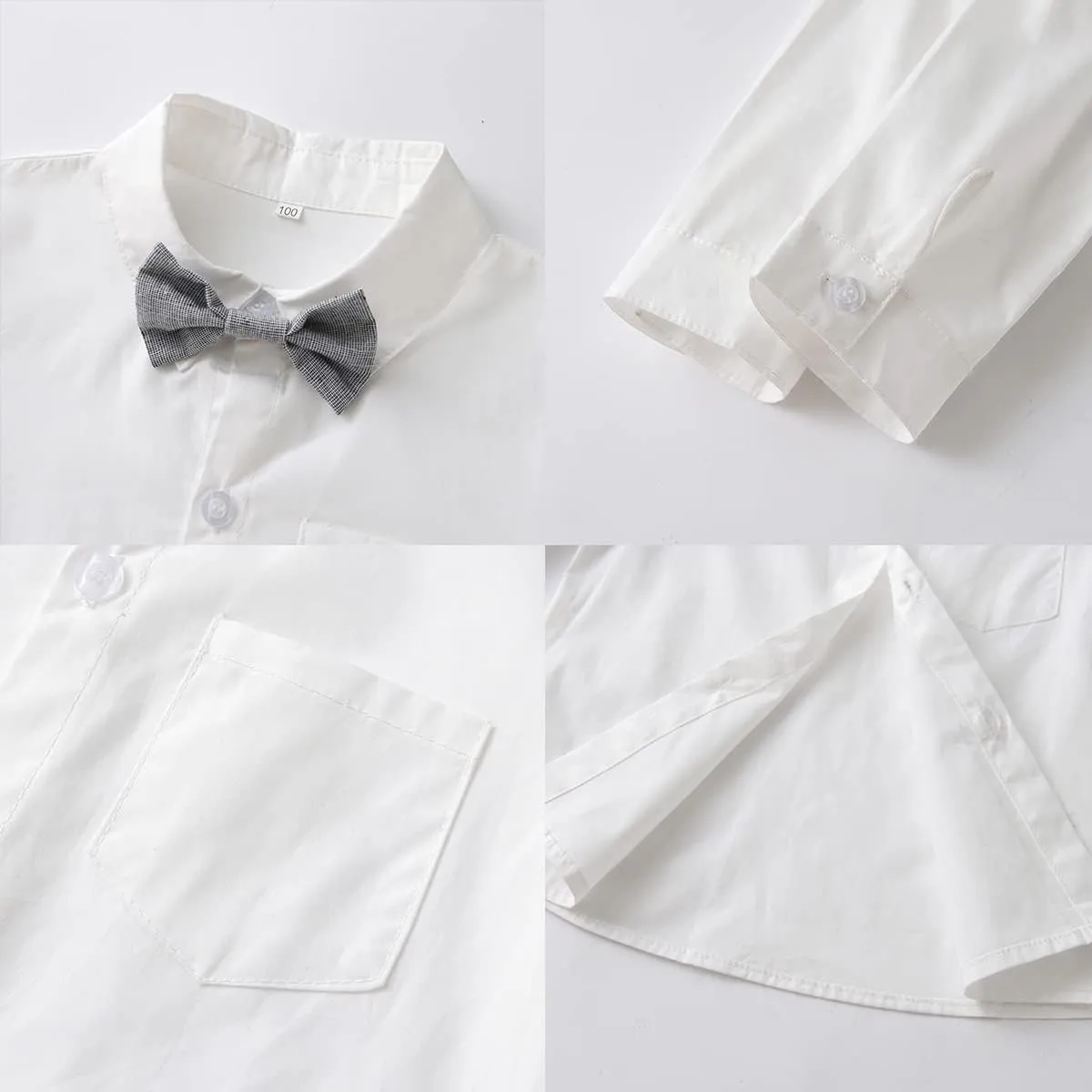 ARTMINE Toddler Boy Clothes Suit Gentleman Wedding Outfits, Formal Dress Shirt Bowtie Vest Pants