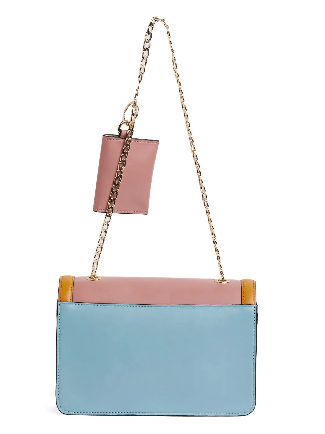 Berrylush Women Multicolour Colourblocked Pattern PU Front Twist Pouch Structured Regular Handheld Bag