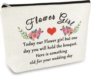 Bridal Shower Gifts Girl Proposal Makeup Bag Wedding Party Engagement Present for Girl Cosmetic Bag Ring Bearer Gifts Bridesmaid Wedding Present for Best Friend Daughter Travel Toiletries Pouch