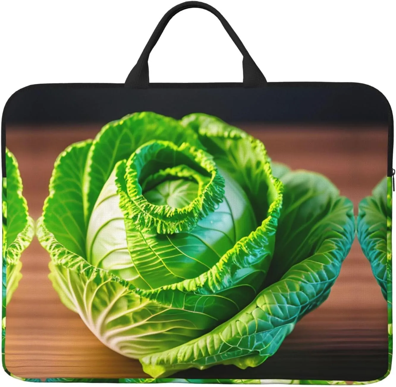 Bright Cabbage Print Stylish 14in Polyester Laptop Bag Carry Laptop Bag With Water-Resistant Feature
