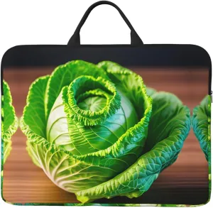 Bright Cabbage Print Stylish 14in Polyester Laptop Bag Carry Laptop Bag With Water-Resistant Feature