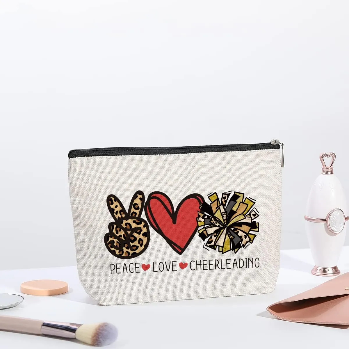 Cheer Stuff Cheerleader Cheer Bag Funny Cheerleader Gifts Cheerleading Gift Christmas Birthday Gifts for Women Her Female Cheer Team Merchandise - Peace Love Cheerleading