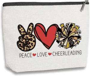 Cheer Stuff Cheerleader Cheer Bag Funny Cheerleader Gifts Cheerleading Gift Christmas Birthday Gifts for Women Her Female Cheer Team Merchandise - Peace Love Cheerleading