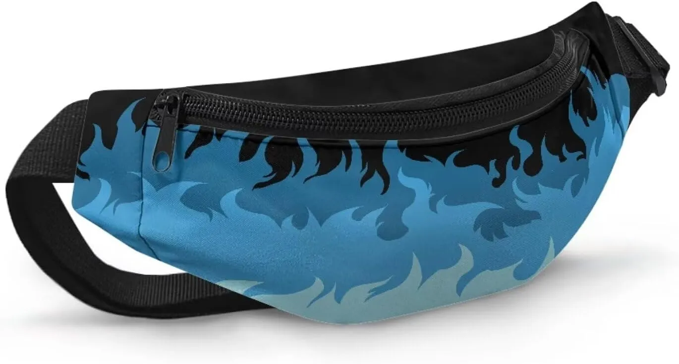 Cozeyat Blue Flame Kids Fanny Pack for Toddler Boys 4-6 Small Belt Bag Crossbody Sling Bag Waist Pack for Runing Hiking Camping Traveling