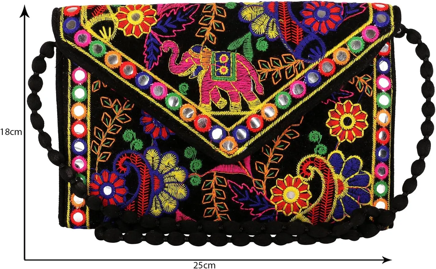 Craft Trade Clutch Bags for Women - Rajasthani Hand Embroidered Mini Crossbody Bag Women's Cluches for Wedding Party Gifts