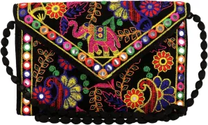 Craft Trade Clutch Bags for Women - Rajasthani Hand Embroidered Mini Crossbody Bag Women's Cluches for Wedding Party Gifts