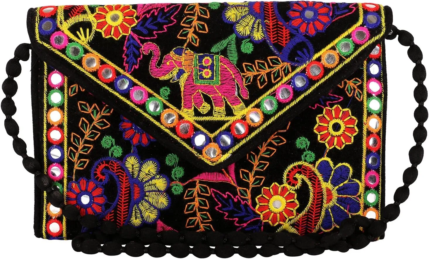 Craft Trade Clutch Bags for Women - Rajasthani Hand Embroidered Mini Crossbody Bag Women's Cluches for Wedding Party Gifts