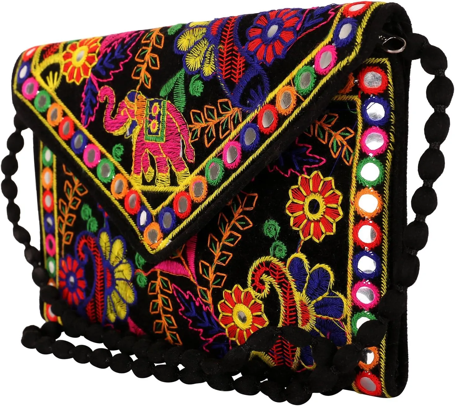 Craft Trade Clutch Bags for Women - Rajasthani Hand Embroidered Mini Crossbody Bag Women's Cluches for Wedding Party Gifts
