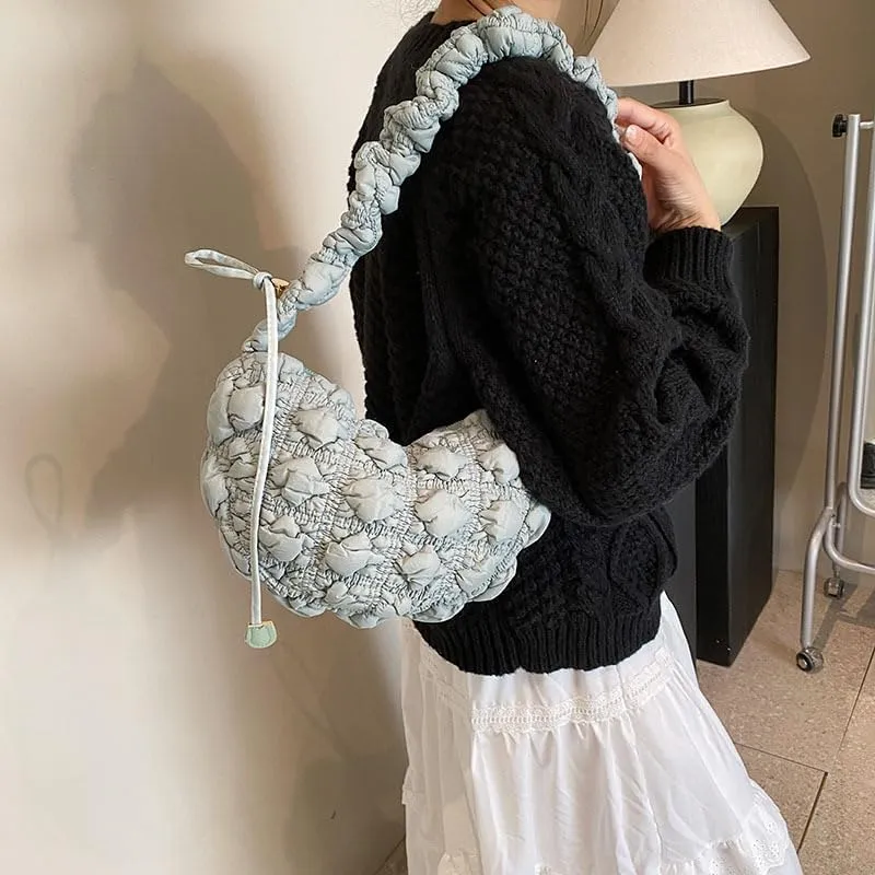 Cute Handbag Purse for Women, Chic Sling Purse Shoulder Handbags Puffer Bags for Women Ladies Casual Aesthetic Kawaii