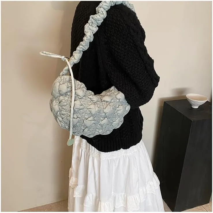 Cute Handbag Purse for Women, Chic Sling Purse Shoulder Handbags Puffer Bags for Women Ladies Casual Aesthetic Kawaii