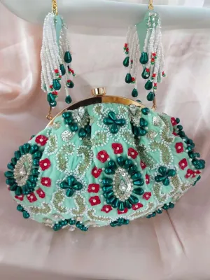 Designer Half Frame Clutch