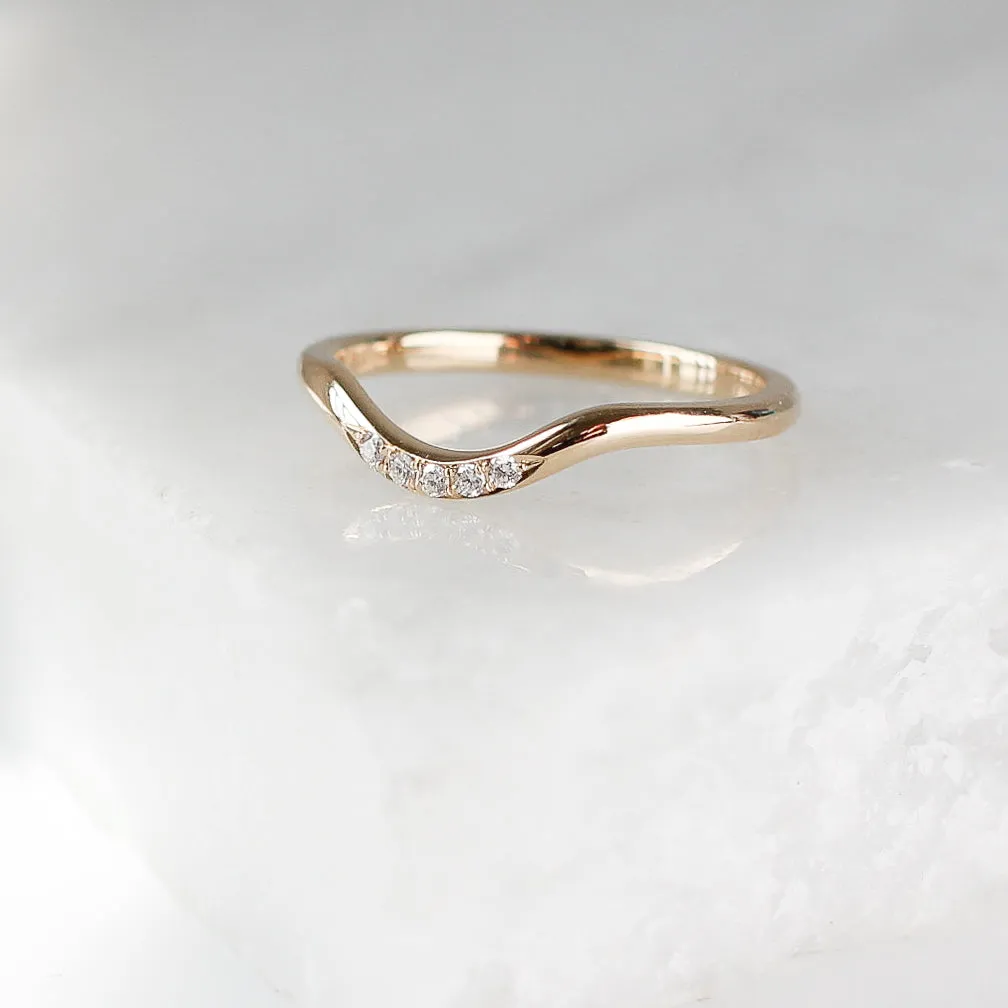 Diamond Wave Band 5-stone - made to order