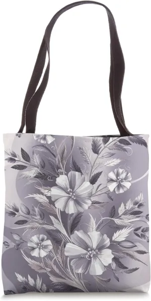Elegant Floral Art - Sophisticated Monochrome Botanical Art Tote Bag