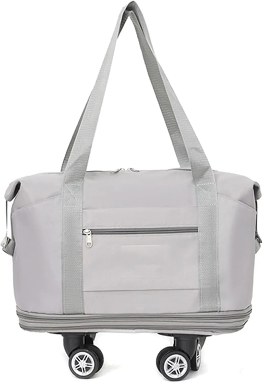 Expandable Rolling Duffel Bag with Wheels - Collapsible Travel Bag for Airline & Road Trips | Foldable Weekender Bag with 360 Spinner Wheels for Men & Women(Gray)