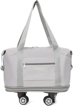 Expandable Rolling Duffel Bag with Wheels - Collapsible Travel Bag for Airline & Road Trips | Foldable Weekender Bag with 360 Spinner Wheels for Men & Women(Gray)