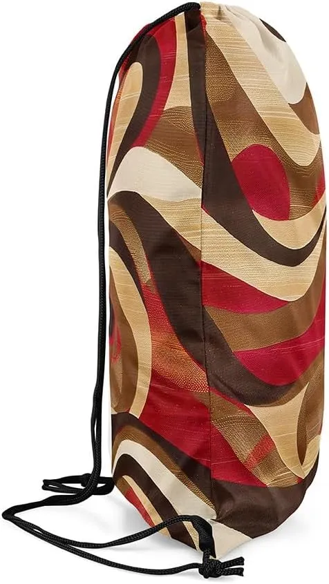 Feelyou Geometric Drawstring Backpack 13"x15.7" Luxury Drawstring Bags for Modern Art Sports Drawstring Sackpack Auburn Waterproof Cinch Bag