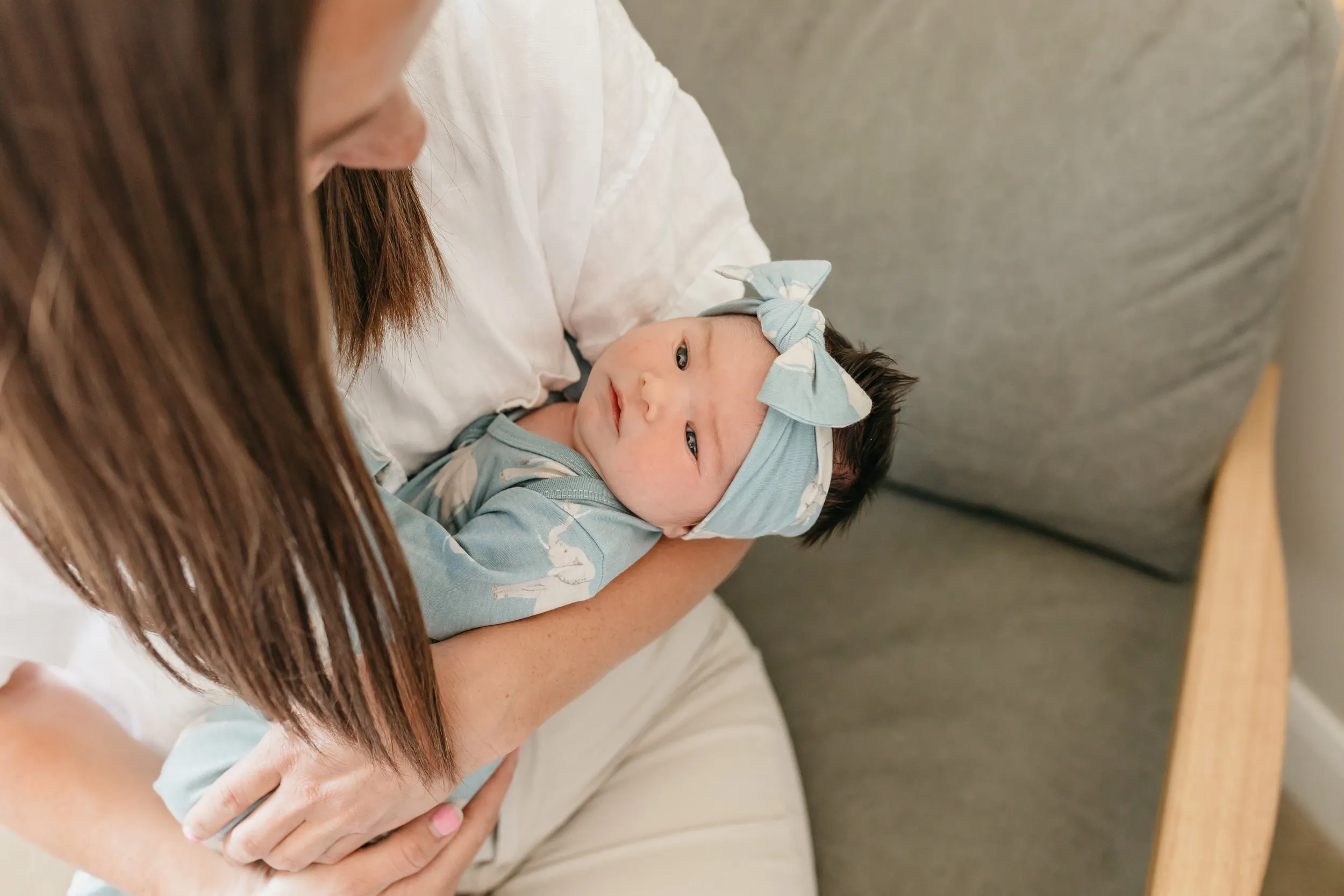 Knit Headband Bow - Peanut