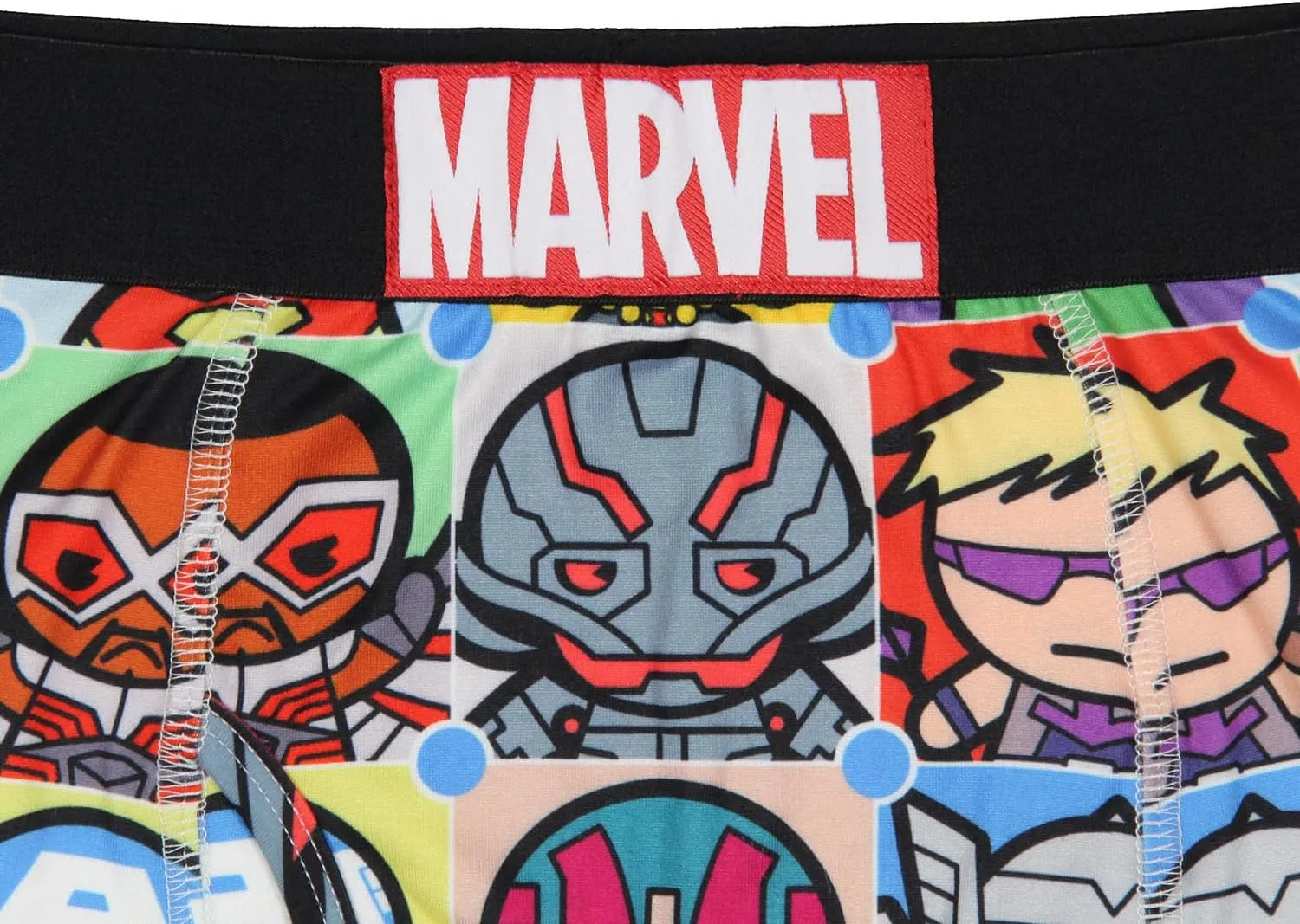 Marvel Comics Men's Kawaii Superhero Character Grid Boxers Underwear Boxer Briefs