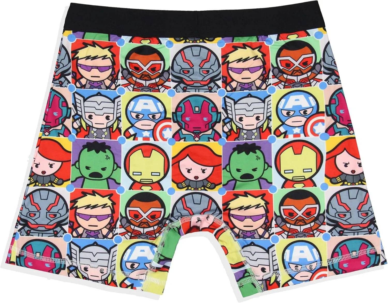 Marvel Comics Men's Kawaii Superhero Character Grid Boxers Underwear Boxer Briefs