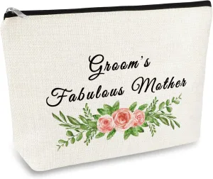 Mother of the Groom Gift Makeup Bag Bridal Shower Gifts Cosmetic Bag Wedding Engagement Gifts for Mom Mother of the Groom Appreciation Gift from Bride Makeup Pouch Travel Toiletry Bags