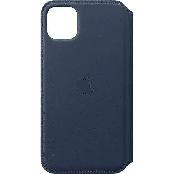 Official Apple iPhone 11 Pro Max Case Leather Folio - Deep Sea Blue