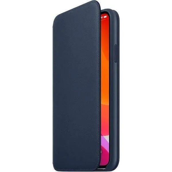 Official Apple iPhone 11 Pro Max Case Leather Folio - Deep Sea Blue