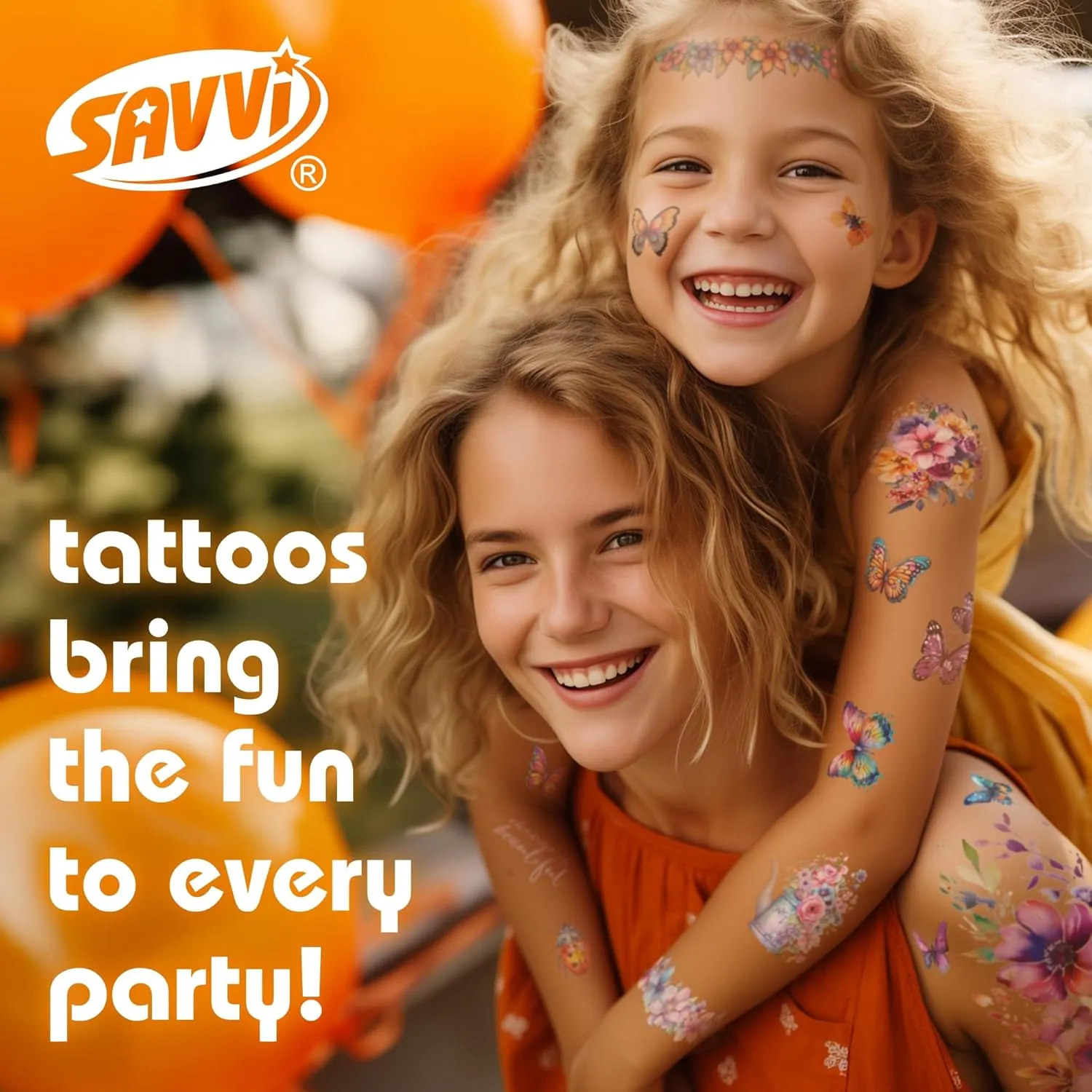Savvi - 50 Paw Patrol Temporary Tattoos: Sky and Everest, Skin-Safe Ink, Great for Birthday Parties, Gifts for Boys and Girls Ages 4-12 , Made in the USA [6 sheets, 50 count]