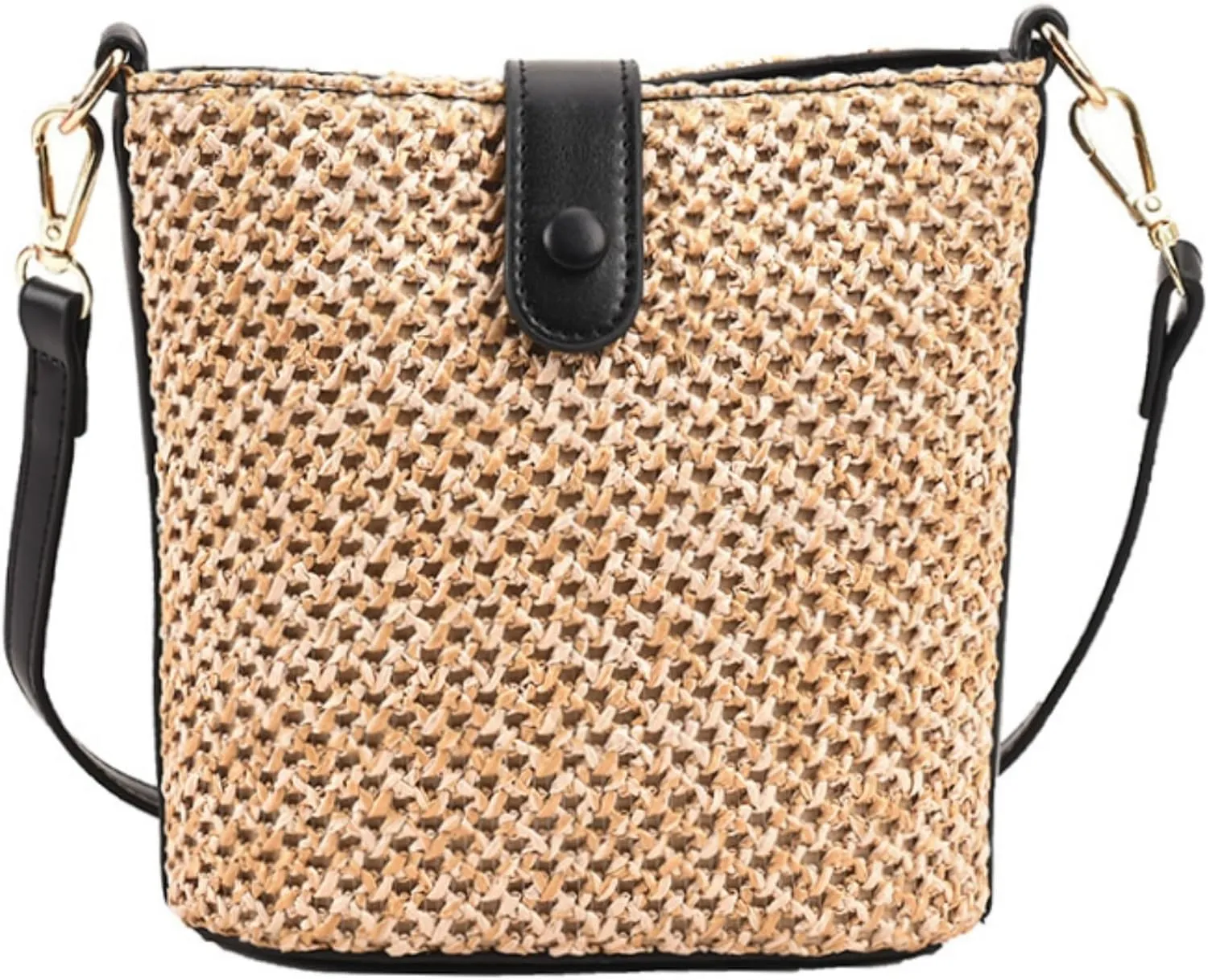 Straw Crossbody Bags Women Summer Woven Bucket Handbag Resort Trendy Shoulder Tote 2025 Beach Purse