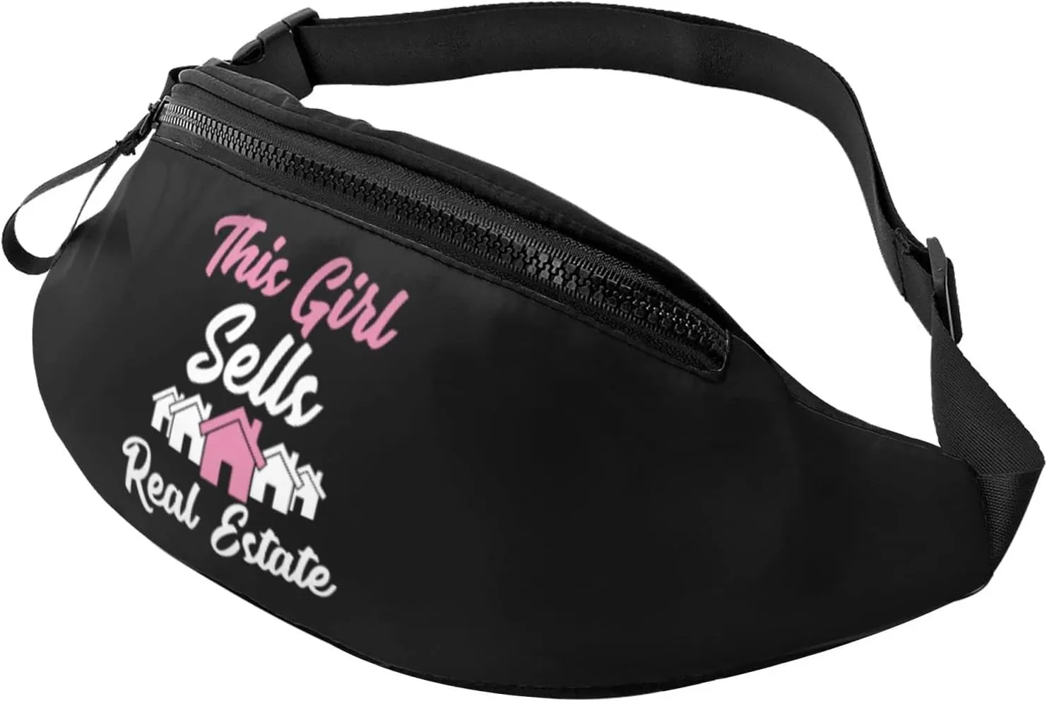This Girl Sells Real Estate Waist Bag Men's and Women's Adjustable Travel Chest Pack Outdoor Running Waist Bag