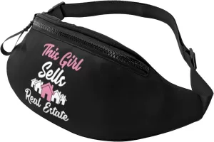 This Girl Sells Real Estate Waist Bag Men's and Women's Adjustable Travel Chest Pack Outdoor Running Waist Bag