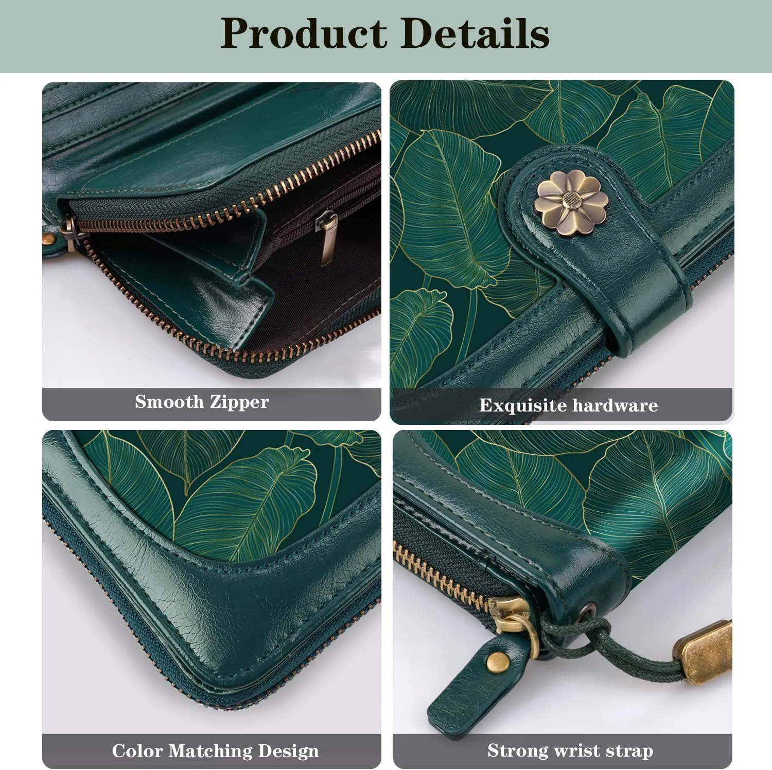 Wallets for Women Multi Card Holder Wallet Clutch Wallet Card Holder Organizer Ladies Purse with Wrist strap Purse
