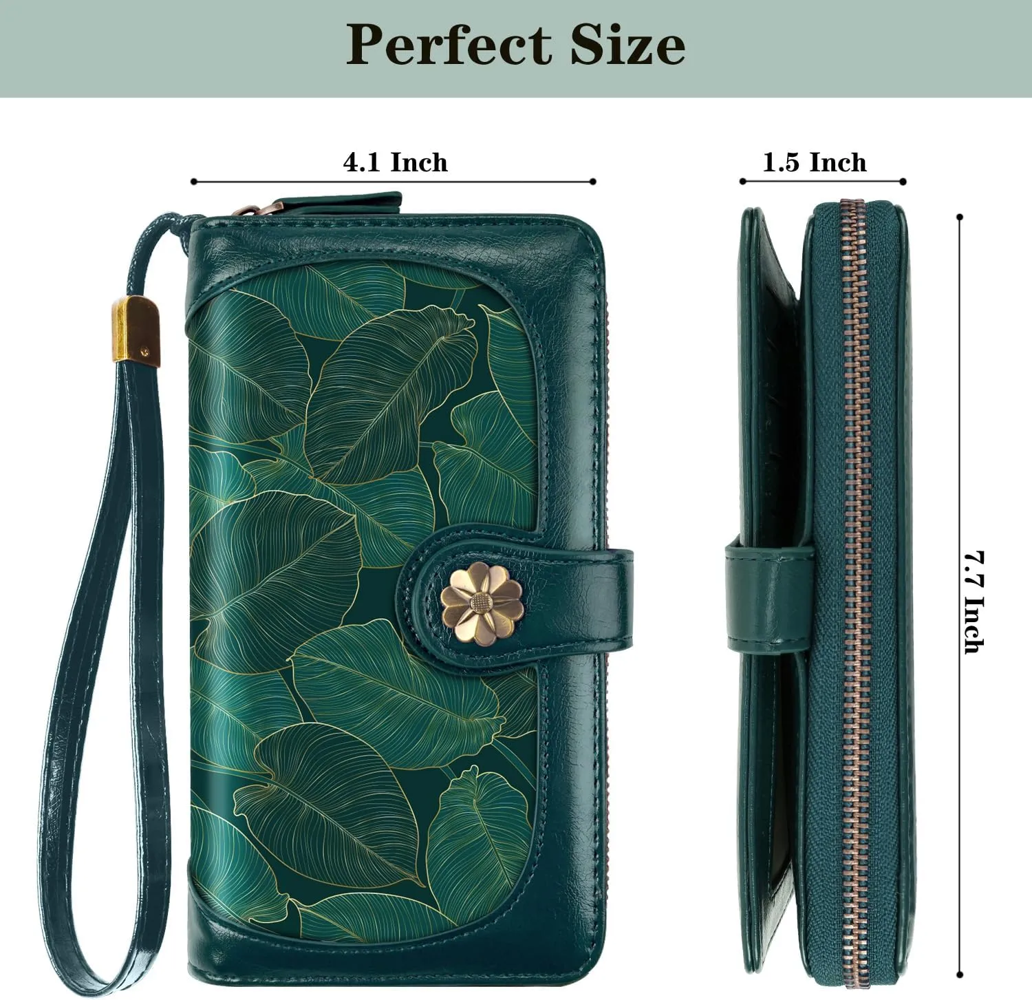 Wallets for Women Multi Card Holder Wallet Clutch Wallet Card Holder Organizer Ladies Purse with Wrist strap Purse