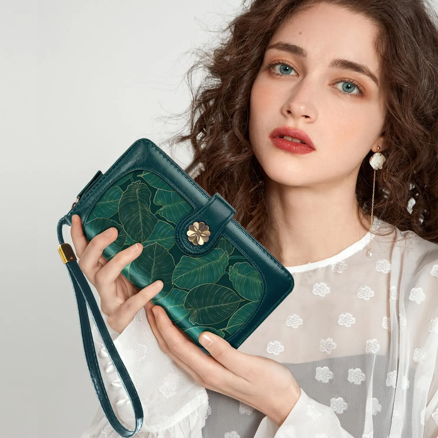 Wallets for Women Multi Card Holder Wallet Clutch Wallet Card Holder Organizer Ladies Purse with Wrist strap Purse