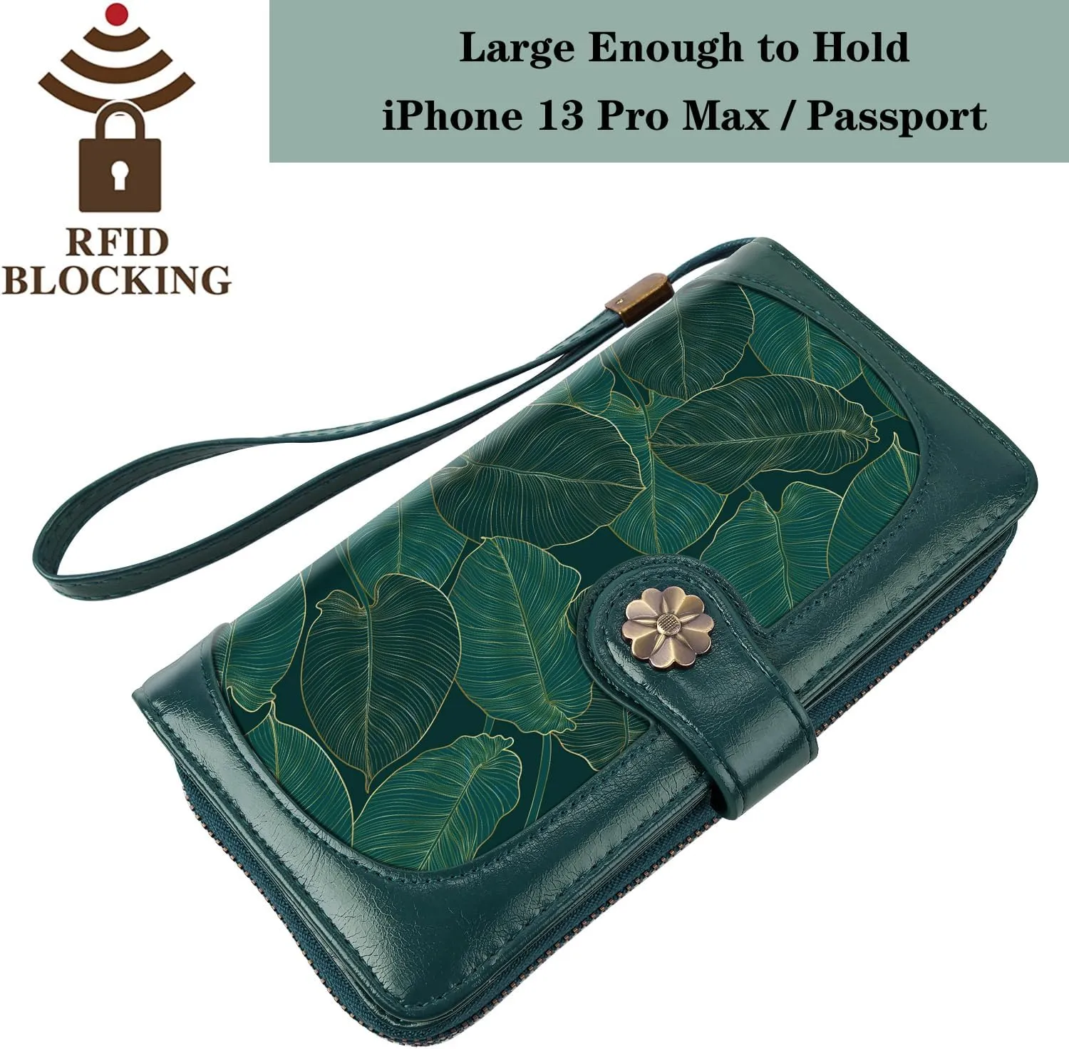 Wallets for Women Multi Card Holder Wallet Clutch Wallet Card Holder Organizer Ladies Purse with Wrist strap Purse