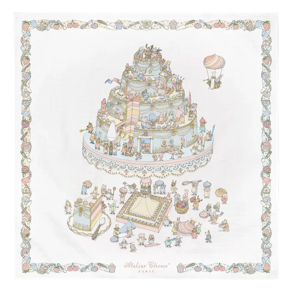 White Le Gateau Swaddle with Gift Box