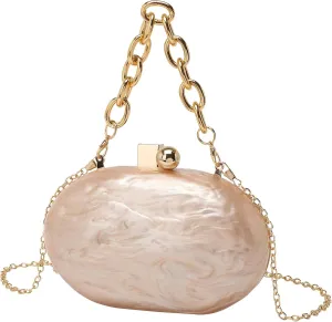 Women Acrylic Clutch Purse Marble Evening Bag Glitter Acrylic Shoulder Handbag Wedding Party Prom Trendy Purse
