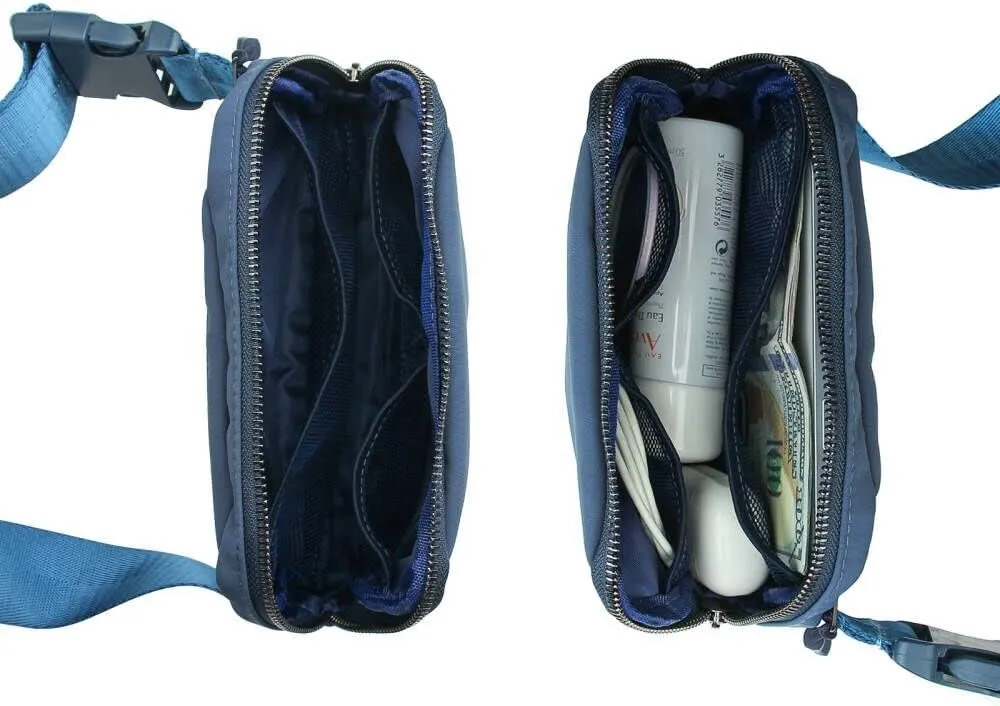 ZOPPEN Fanny Packs for Women Mini Belt Bag, Small Waist Bag Water Proof Fanny Pack Crossbody with Adjustable Strap, Everywhere Belt Bag Dupes for Travel Running Hike Work Out, Blue