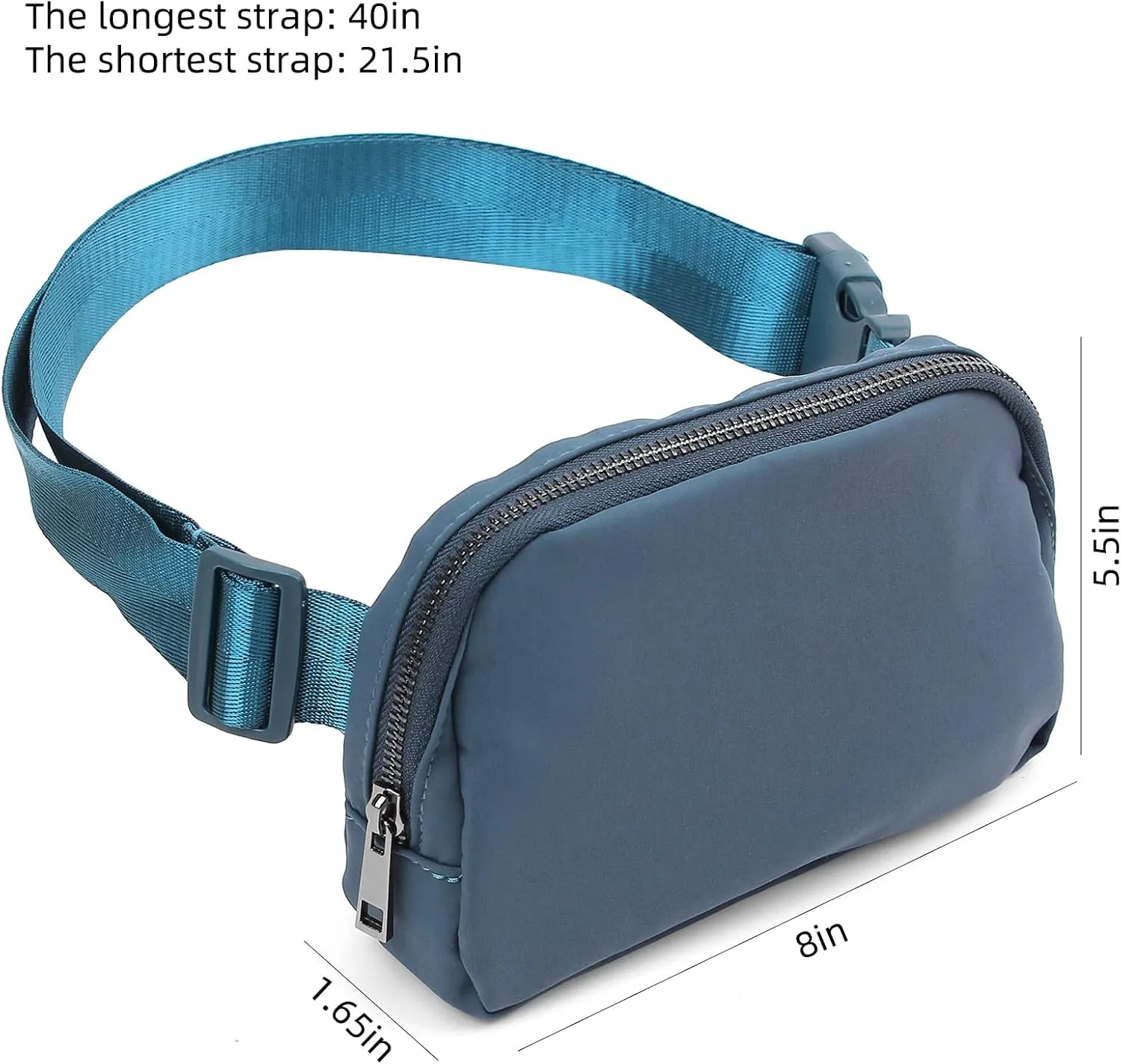 ZOPPEN Fanny Packs for Women Mini Belt Bag, Small Waist Bag Water Proof Fanny Pack Crossbody with Adjustable Strap, Everywhere Belt Bag Dupes for Travel Running Hike Work Out, Blue