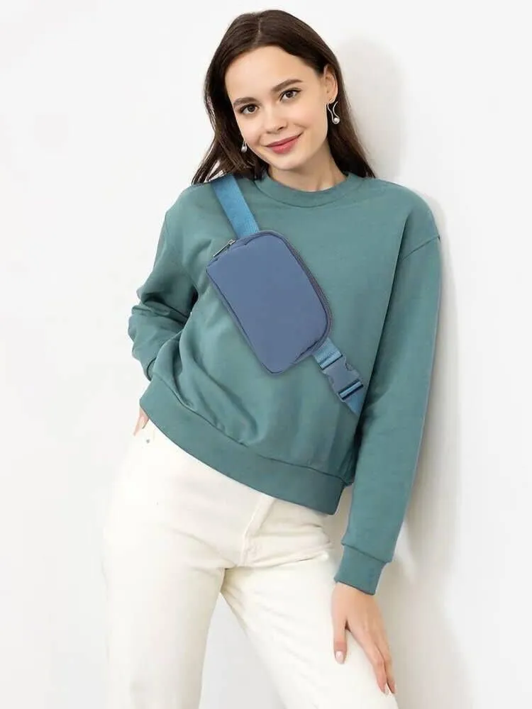 ZOPPEN Fanny Packs for Women Mini Belt Bag, Small Waist Bag Water Proof Fanny Pack Crossbody with Adjustable Strap, Everywhere Belt Bag Dupes for Travel Running Hike Work Out, Blue